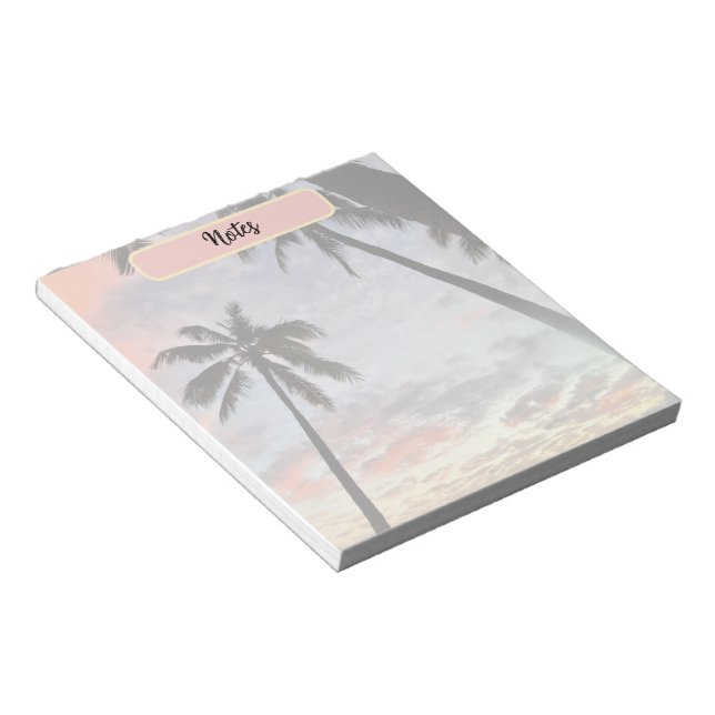 Hawaiianische Sonnenuntergangs-Palme Notizblock (angewinkelt)