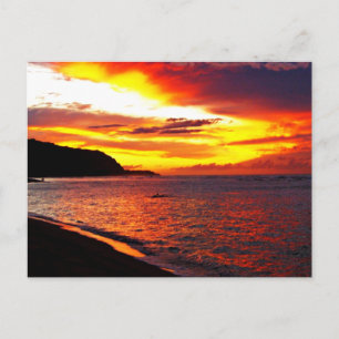 Hawaiianische Sonnenuntergangsszenen Postkarte