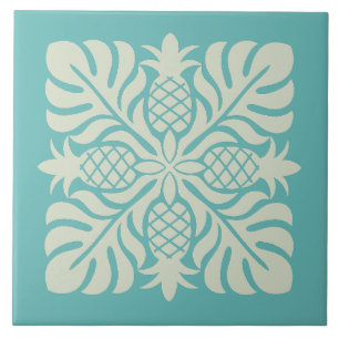 Hawaiianische Steppdecke Ananas Fliese