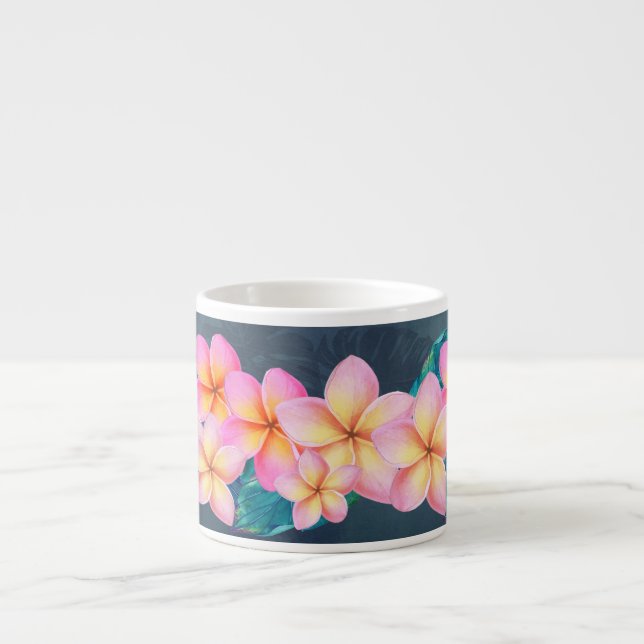 Hawaiianische Sunrise Plumeria Espresso Tasse (Vorderseite)