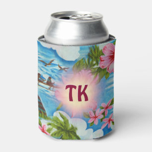Hawaiianische Szenen mit Monogram Dosenkühler