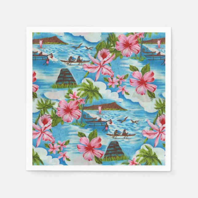 Hawaiianische Szenen Serviette (Vorderseite)