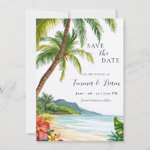 Hawaiianische Tropical Save The Date Einladung