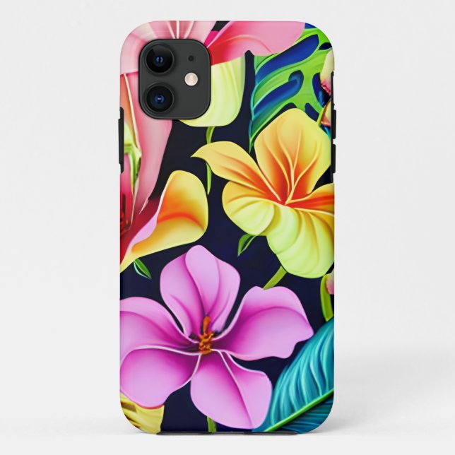 Hawaiianische tropische Blooms Case-Mate iPhone Hülle (Rückseite)