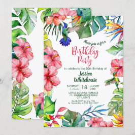 Hawaiianische tropische Blume Einladung