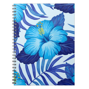 Hawaiianische tropische Pflanze, Hibiskus Muster. Notizblock