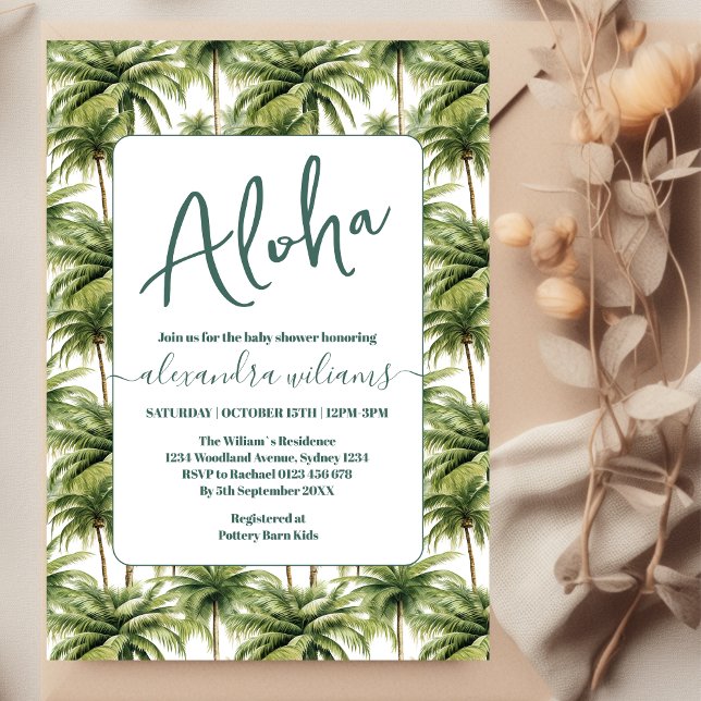 Hawaiianische tropische Vegetation Babydusche Einladung (Von Creator hochgeladen)