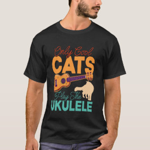 Hawaiianische Ukulele Uke Katze Nur coole Katzen s T-Shirt
