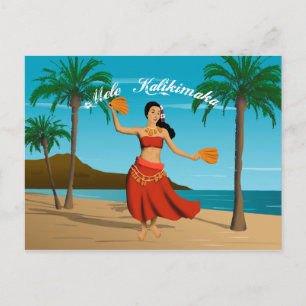 Hawaiianische Vintage-Mele-Kalikimaka-Individualis Postkarte