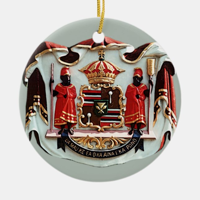 Hawaiianische Wappen Keramik Ornament (Vorne)