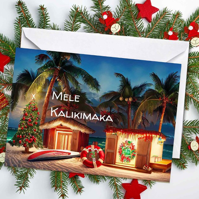 Hawaiianische Weihnachten am Strand Karte (Von Creator hochgeladen)