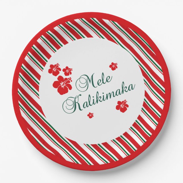 Hawaiianische Weihnachten | Mele Kialikimaka Pappteller (Vorderseite)