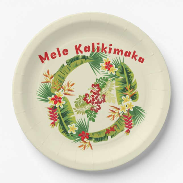 Hawaiianische Weihnachtsdruckpapier-Platte Pappteller (Vorderseite)