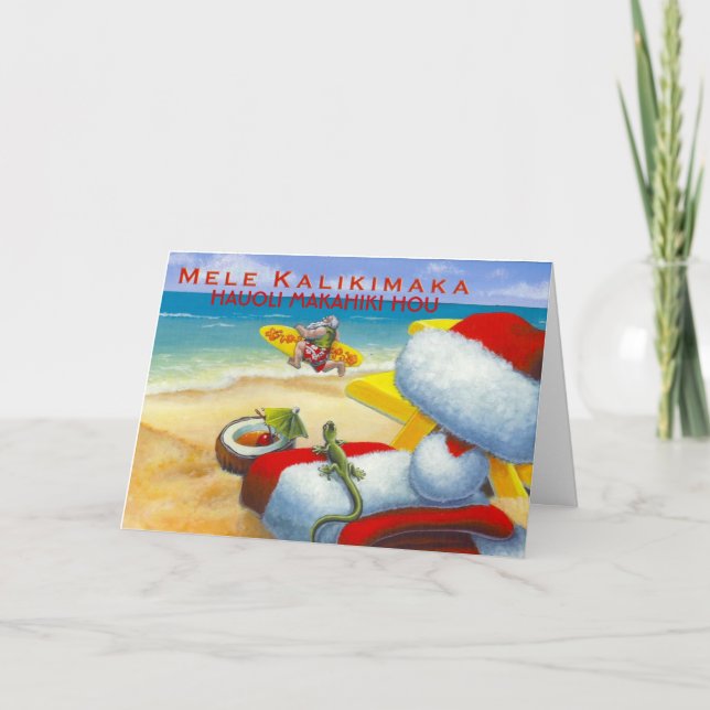 Hawaiianische Weihnachtsgrüßkarte Feiertagskarte (Vorderseite)