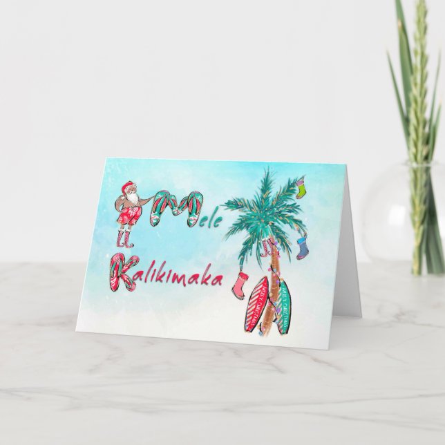 Hawaiianische Weihnachtskarte Dankeskarte (Vorderseite)