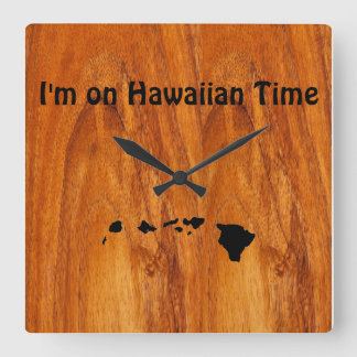 Hawaiianische Zeit Quadratische Wanduhr