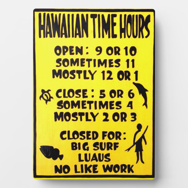 Hawaiianische Zeitplakette Fotoplatte (Vorderseite)