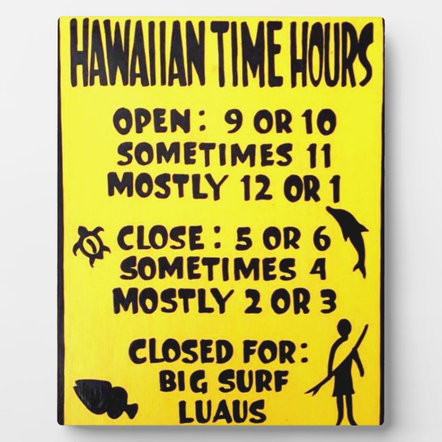 Hawaiianische Zeitplakette Fotoplatte (Vorderseite)