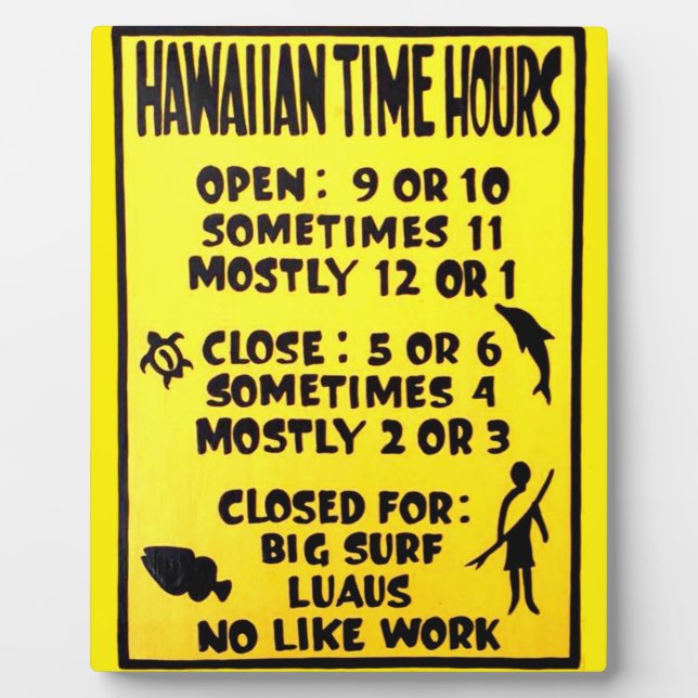 Hawaiianische Zeitplakette Fotoplatte (Vorderseite)