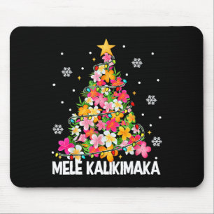 Hawaiianischer Blumen-Weihnachtsbaum Mele Kalikima Mousepad
