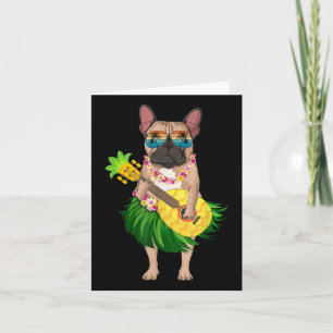 Hawaiianischer Bulldog &amp; Ananas Ukulele Su Karte