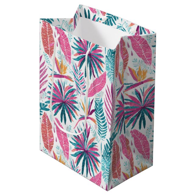 hawaiianischer Druck Mittlere Geschenktüte (Vorderseite Schrägansicht)