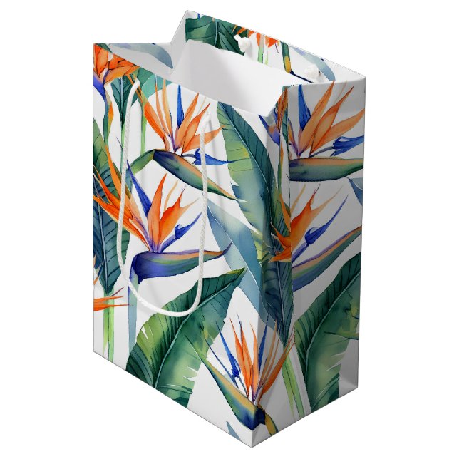 hawaiianischer Druck Mittlere Geschenktüte (Vorderseite Schrägansicht)