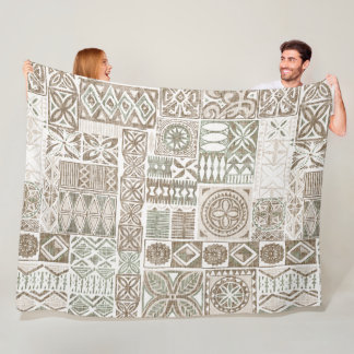 hawaiianischer Druck Tapa Vintage Fleecedecke