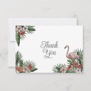 Hawaiianischer Flamingo & Hibiskus Dankeschön Dankeskarte