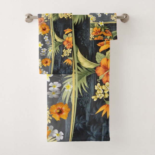 Hawaiianischer Hibiskus Aloha Shirt Handtuchhandtu Badhandtuch Set (Insitu)
