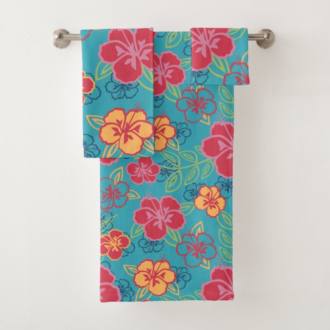 Hawaiianischer Hibiskus Badhandtuch Set (Insitu)