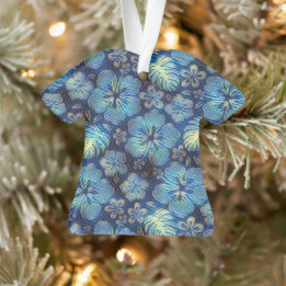Hawaiianischer Hibiskus blaues Ornament