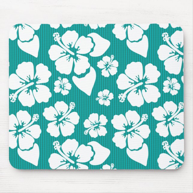 Hawaiianischer Hibiskus Blume Muster Mousepad (Vorne)