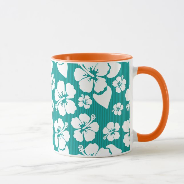Hawaiianischer Hibiskus Blume Muster Tasse (Rechts)