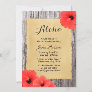Hawaiianischer Hibiskus Floral Aloha Brautparty Einladung