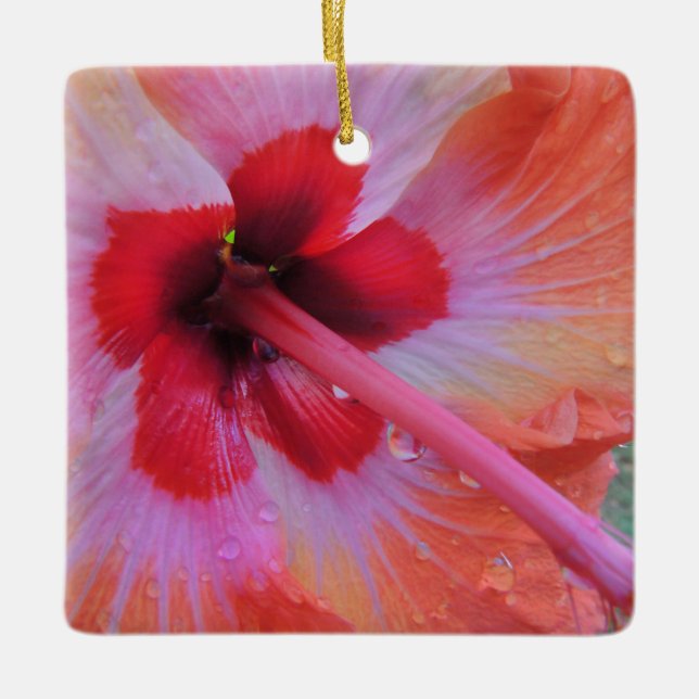 Hawaiianischer Hibiskus Keramikornament (Vorderseite)