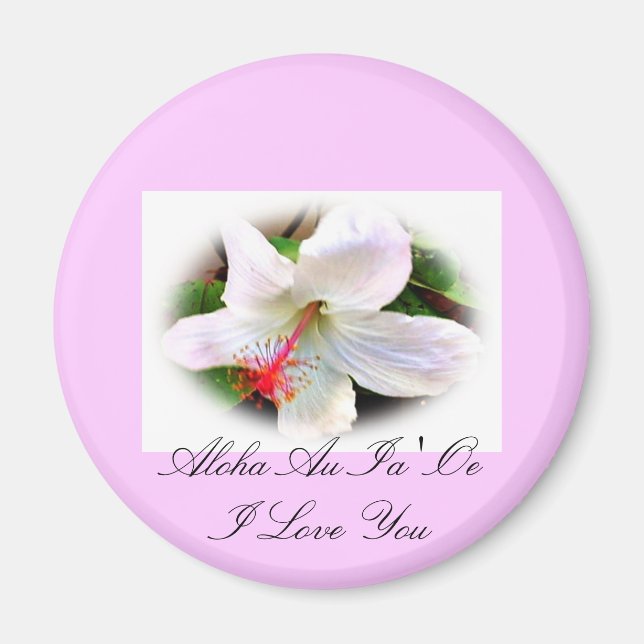 Hawaiianischer Hibiskus Magnet (Vorne)
