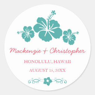 Hawaiianischer Hibiskus Runder Aufkleber