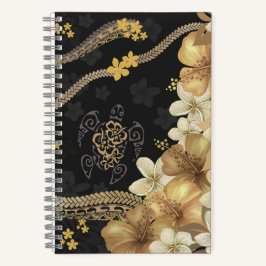 Hawaiianischer Hibiskus und Tapa Fusion Notebook Notizbuch