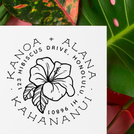 Hawaiianischer Hibiskus | VERHEIRATETE RÜCKSENDEAD Gummistempel