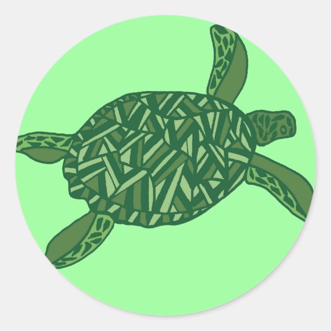 Hawaiianischer Honu (Meeresschildkröte) Runder Aufkleber (Vorderseite)