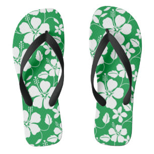 HAWAIIANISCHER HULA (HIBISKUS) GRÜN FLIP FLOPS