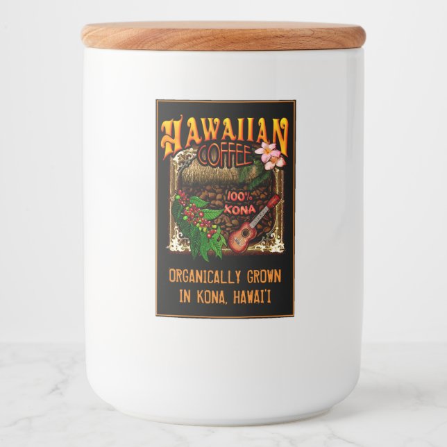 Hawaiianischer Kaffee Lebensmitteletikett (Vorderseite)
