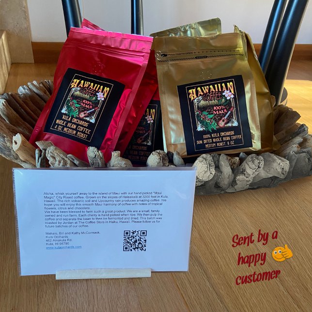 Hawaiianischer Kaffee Lebensmitteletikett (Von Creator hochgeladen)