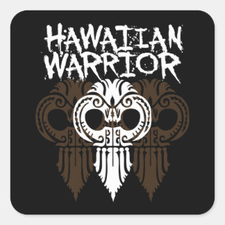 Hawaiianischer Krieger Quadratischer Aufkleber
