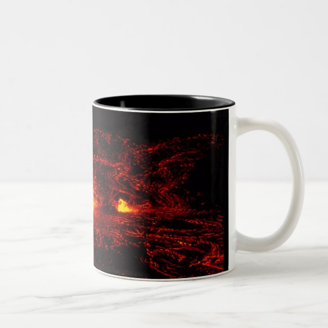 Hawaiianischer Lavastrom Zweifarbige Tasse (Rechts)