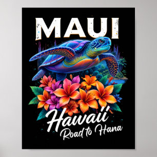 Hawaiianischer Maui-Ozeanstrand Hawaii-Schildkröte Poster