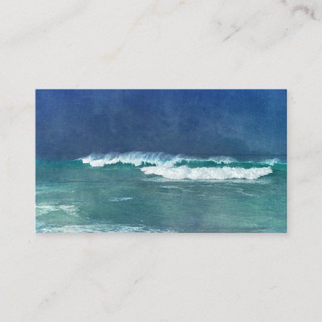 Hawaiianischer Ozean Hawaii Waves Aqua Aquamarin B Visitenkarte (Vorderseite)