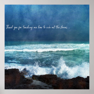 Hawaiianischer Ozean Quote Waves Aqua Aquamarin Bl Poster