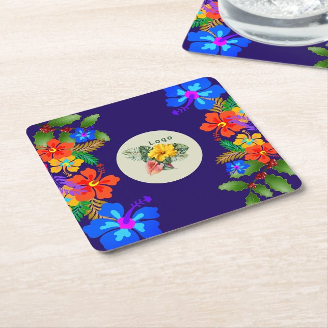 Hawaiianischer Party-Template-Logo-Untersetzer Rechteckiger Pappuntersetzer (angewinkelt)